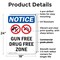 Signmission Gun Free Drug Free Zone OSHA Notice Sign, Plastic, 18in W x 24in L, 2PK OS-2PACK-NS-P-1824-V-13177 - alternate 5